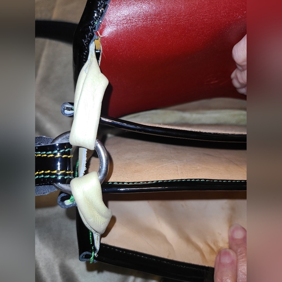 Earthyk Animal Hide Patent Leather Shoulder Bag - Picture 5 of 11